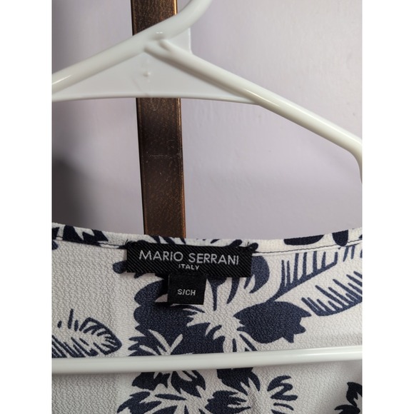 Mario Serrani Beach Swim Cover Up Hawaiian Navy & White, Size S - Picture 5 of 7